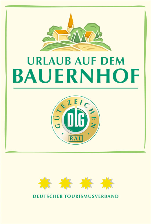 DLG-Logo fr das Gtezeichen URLAUB AUF DEM BAUERNHOF mit 4 Sternen